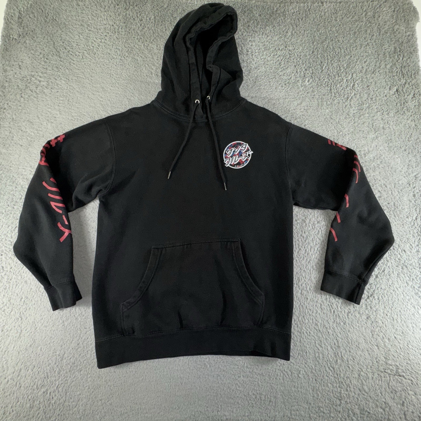 S Japanese Blossom Hoodie Sweatshirt Adult Medium Black*