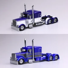 1:64 Peterbilt 379 Diecast Model Semi Truck Metal Blue Alloy Edition Collectible