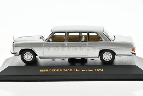 MERCEDES 240D Long Limousine Silver Metallic Silver 1974 1/43 ixo CLC034 - Foto 2 di 5