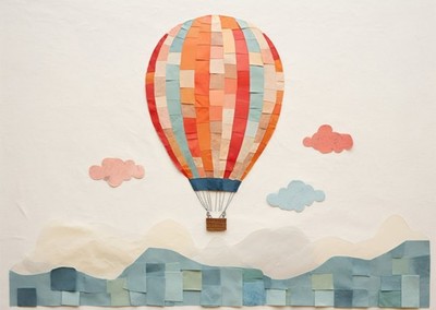 Lebhafte Hei�luftballon-Wandkunst f�r Wohnkultur Whimsical Hot Air Bal