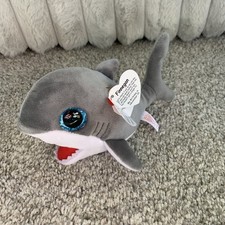 Ty Beanie Boos - Finnegan the Gray Shark, Glitter Eyes, Stuffed Animal Toy