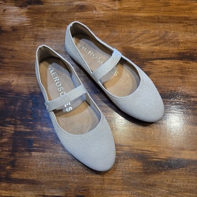 Aerosoles Women s Mary Jane Flats Gold Shimmer Knit Comfort Shoes Size 7M
