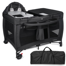 5 in 1 Pack and Play with Bassinet Changing Table, Portable Foldable Playpen f