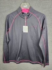 Puma Golf Ladies Size L Large Ice Stripe 1/4 Zip Popover Periscope - BNWT