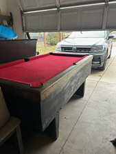 Red Felt Pool/Billiard Table w/ Balls