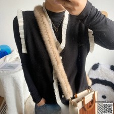 47" Real Mink Fur Handbag Strap Shoulder Bag Strap Crossbody Bag Accessories