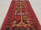 Rare Hand Knotted Vintage Afghan Turkmen Wool Area Rug 3.1 x 1.8 Ft — photo 3