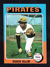 1975 Topps Baseball Card #385 Dock Ellis Pittsburgh Pirates EX+