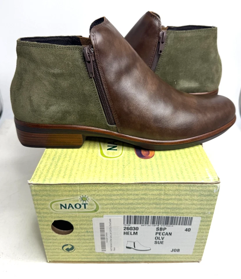 NAOT Calzado Mujer Casco Bota Necana Oliva Gamuza, Talla - 9 M EE. UU. Foto 3 de 4