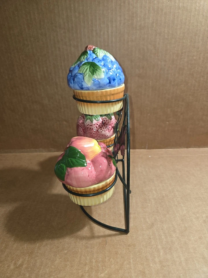 Juego de condimentos tarros de gelatina de mermelada con soporte de cesta de alambre verde y hiedra para tu hogar Foto 3 de 4