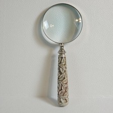 Carved Stone Leaf Handle Magnifying Glass Dec...
