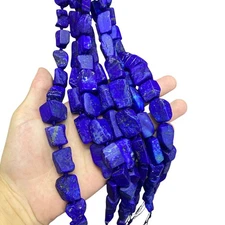 Natural Lapis Lazuli Strand – Free Form Gemstone Beads for Jewelry Making, Heali