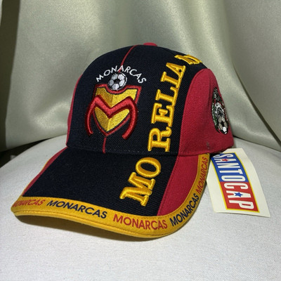SANTO CAP Monarcas Morelia Futbol Vintage Cap Black Red Yellow Adjustable NTW