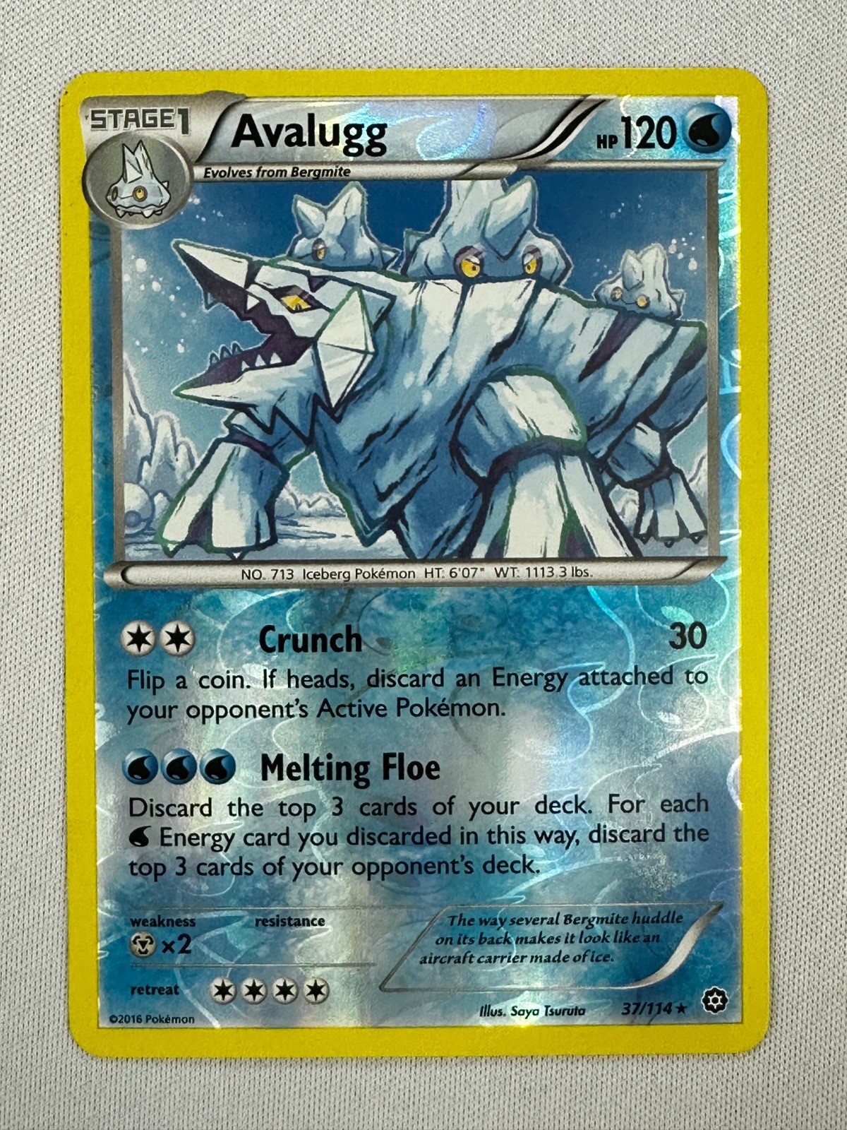 Avalugg XY - Steam Siege 37/114 Reverse Holo Rare NM