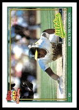 Rickey Henderson 1991 Topps #670 Oakland Athletics FREE SHIPPING AutographDen