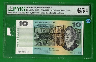 Australia 10 Dollars 1979 P# 6 Wmk: Cook PMG 65 EPQ GEM UNC Lt 260