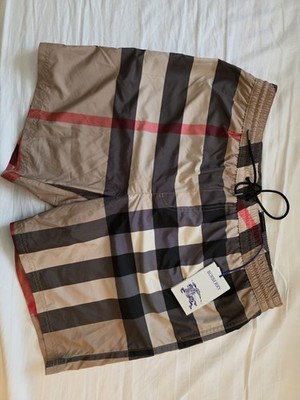 Burberry Mens Beige Logo Swim Shorts Trunks Size XL , fits size 36 