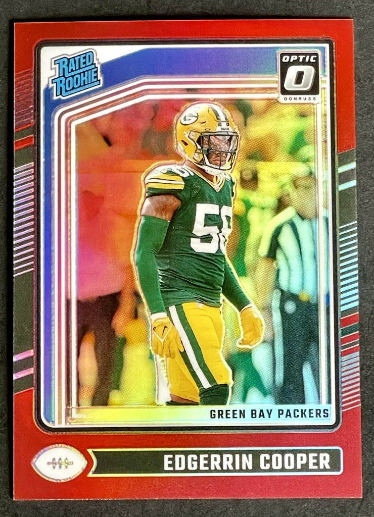 2024 Donruss Optic Edgerrin Cooper /125 Rated Rookie Red Prizm RC #231 Packers