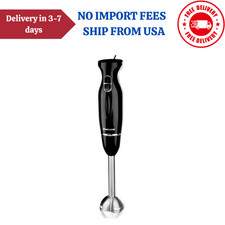 Electric Immersion Hand Blender Stainless Steel Blades 300W Ovente HS560B, Black