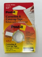 Post-it 3M Correction Cover-Up Tape 652 1/3" x 700" 2-Line White