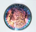 1887-P Morgan Silver Dollar  MS!!65 - nice appearance Toning Rainbow 🌈
