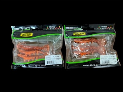 Lot of 2 SPRO Flutter Tail Shrimp 3  New Penny Redfish, Speckle Trout, Flounder