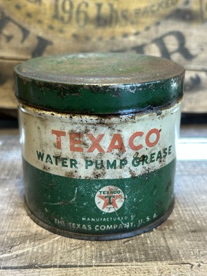 Vintage Texaco Water Pump Grease  1 Pound Grease Can. 
