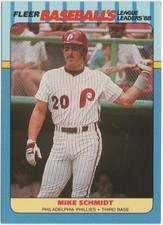 Mike Schmidt 1988 FLEER BASEBALL'S LEAGUE LEADERS Base #35 Phillies