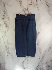 Vintage 90s Denim Maxi Skirt Women 14 Large Medium Jean Midi Long Eddie Bauer
