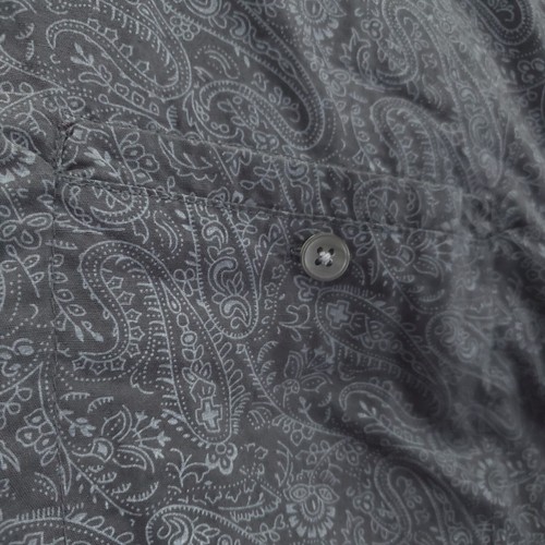 Bruno Shirt Mens Medium Black Paisley 100% Cotton Flip Cuffs Classic Button-Up - Picture 7 of 13
