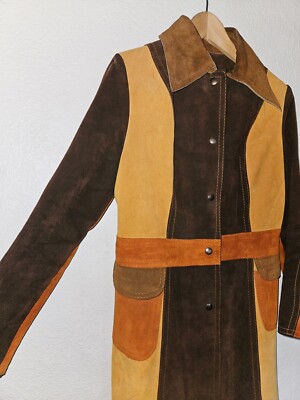 Vintage Gassy Jack Patchwork Suede Jacket Small Brown Orange