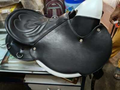 Selle D'endurance En Cuir Véritable Noir - Taille 14 à 18 Pouces - Pour Chevaux De Trait