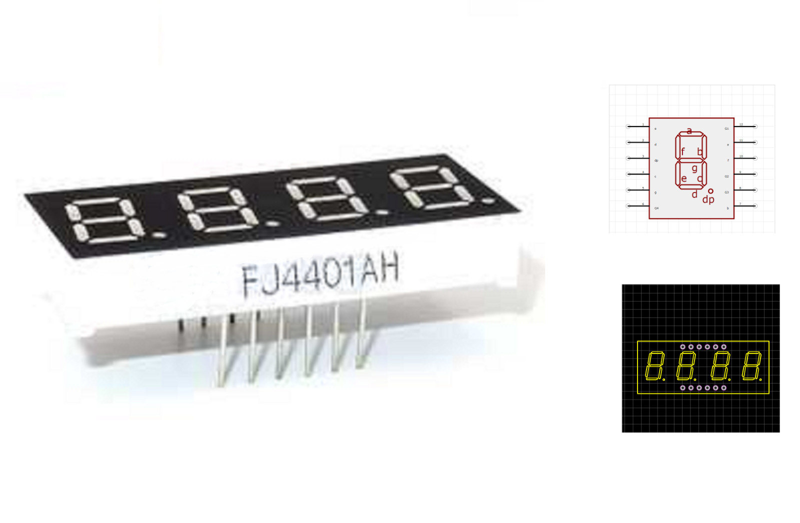 1 PCS FJ4401AH 0.4 inch 4 digit led display 7 seg segment Common cathode - Red