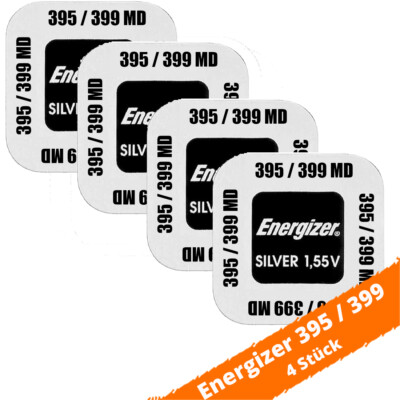 4 x Energizer 399 / 395 1,5V SR57 SR927 Silberoxid Uhrenbatterie Knopfzelle
