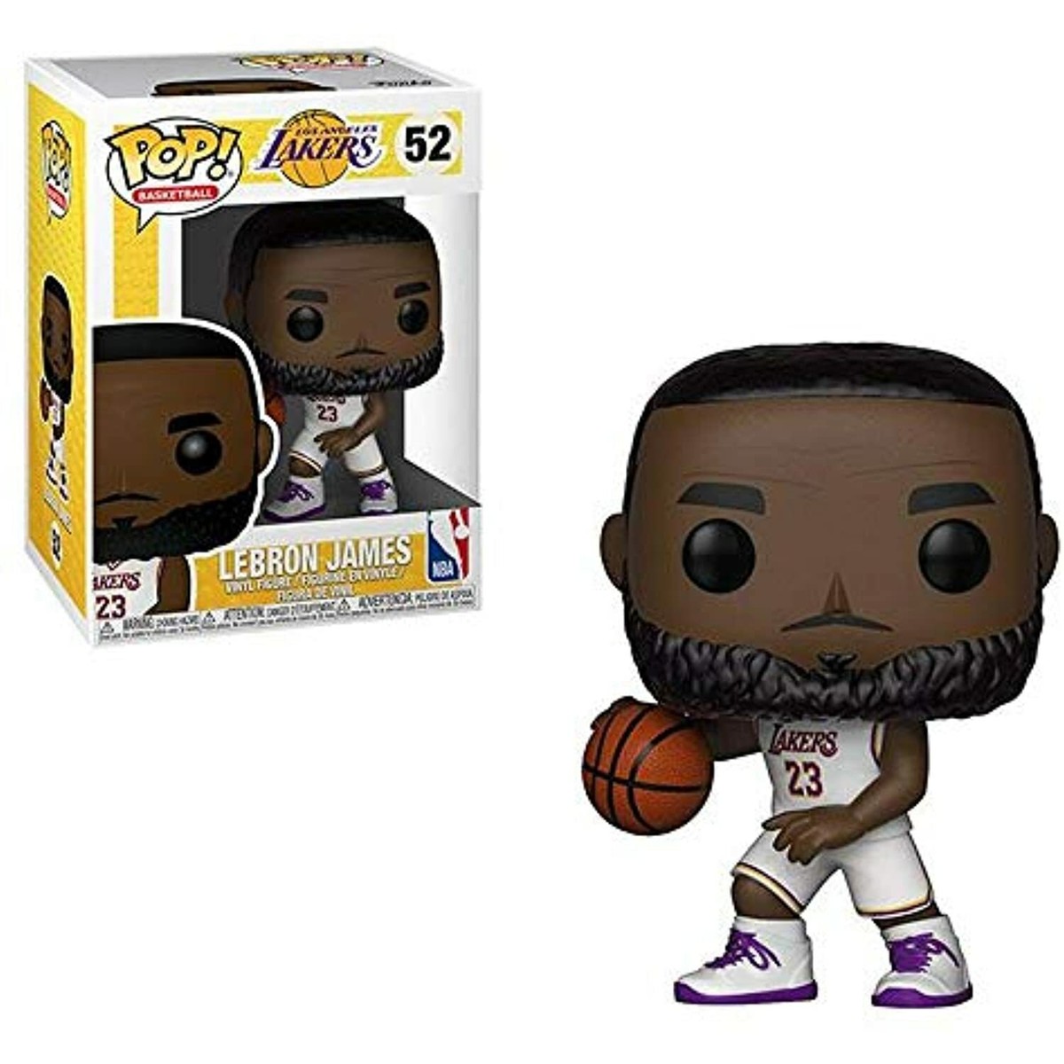 Funko POP! NBA Lakers LEBRON JAMES White Jersey Figure #52 w