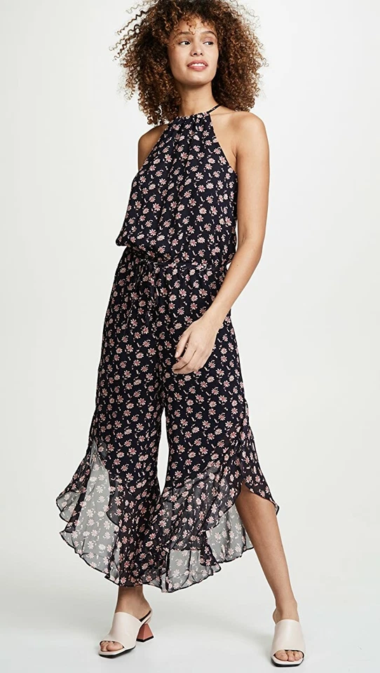 Mono Joie Jael Negro Fluido Seda Gasa Recortado Halter Cóctel Nuevo con Etiquetas S Foto 3 de 4