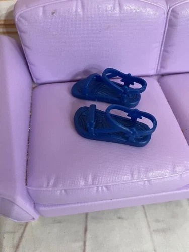 VTG KEN DOLL SANDALS  ~ Navy BLUE Summer SANDALS / Shoes MATTEL