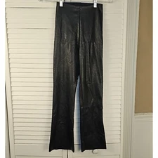 Commando Womens Black Faux Leather Crop Pants XS