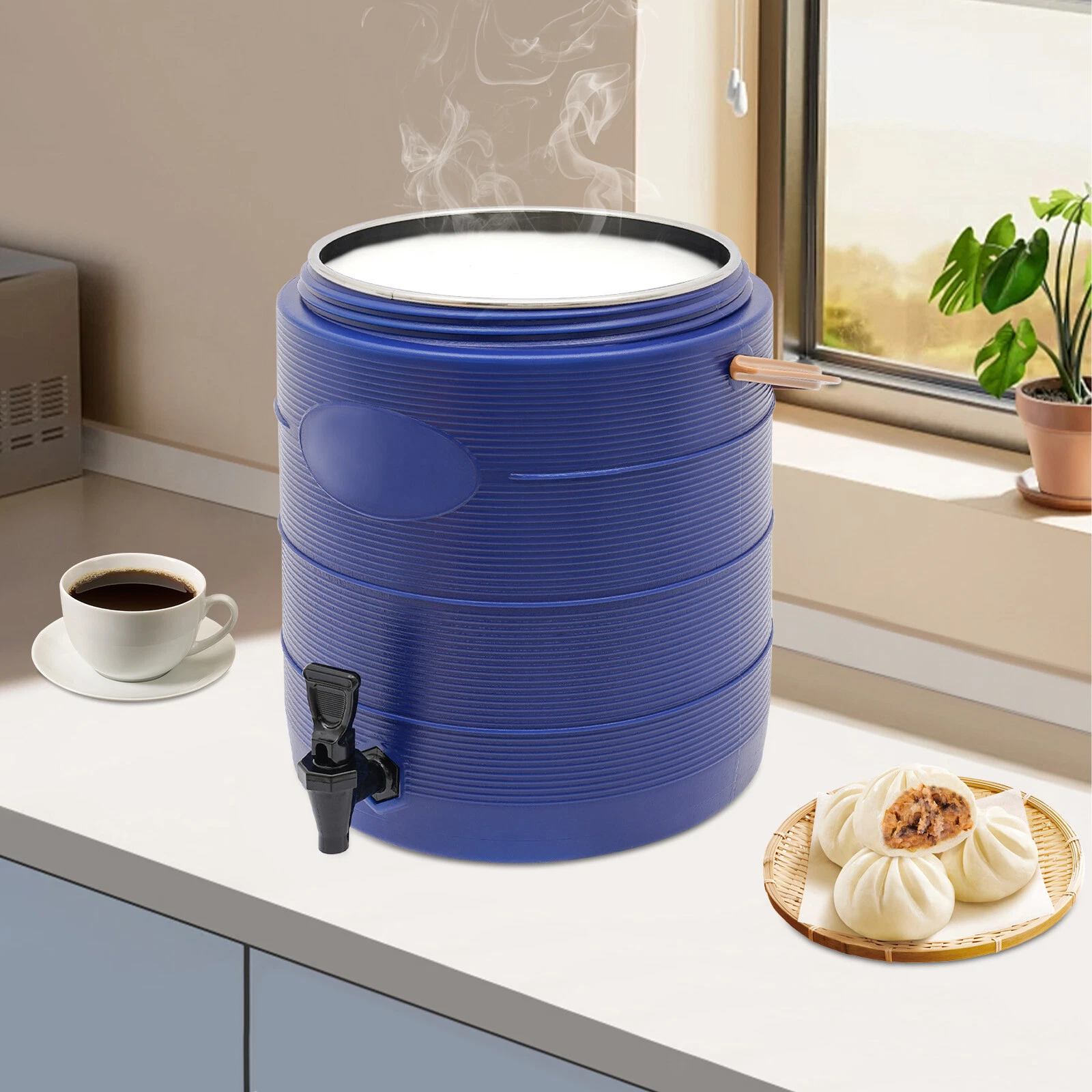 Insulated Hot and Cold Beverage Dispenser Server 6.6gal Stainless with Faucet US
