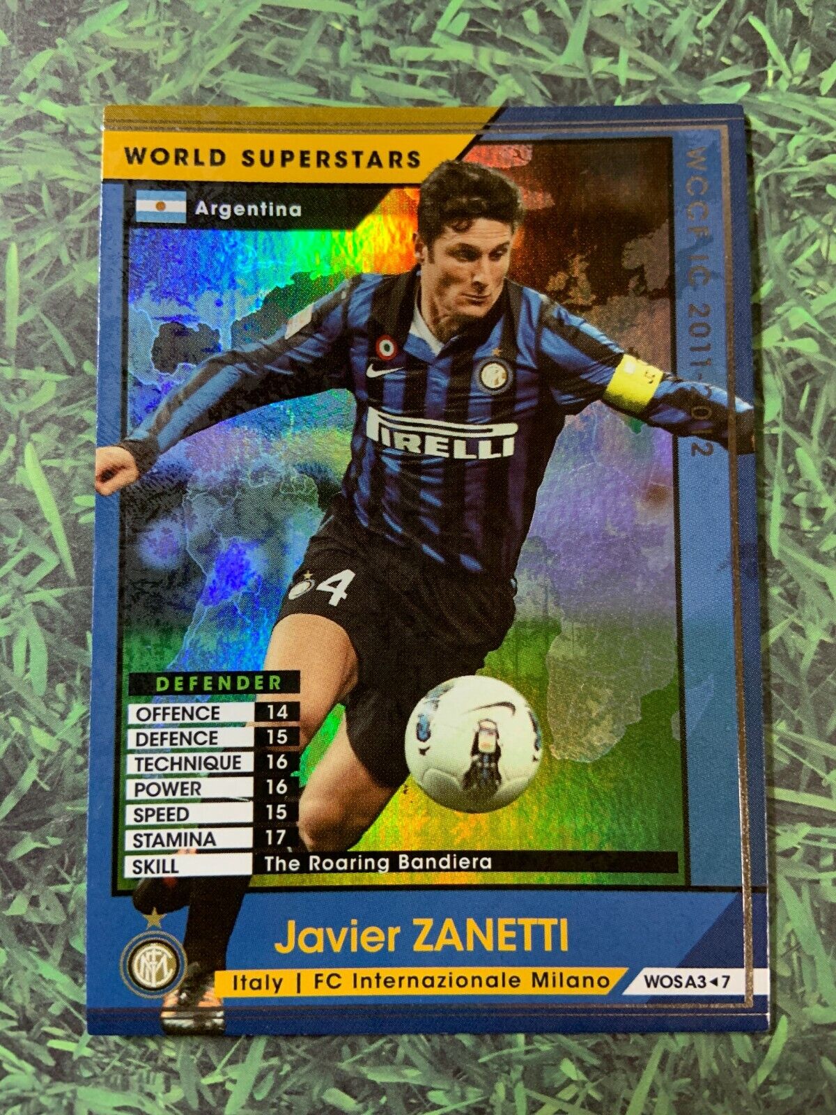 Panini WCCF 2011-12 Javier Zanetti Internazionale Italy Refractor card