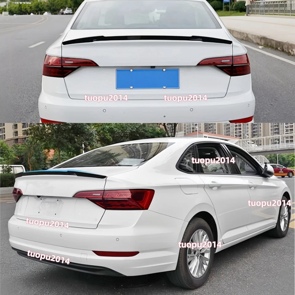 FOR VOLKSWAGEN JETTA MK7 REAR TRUNK SPOILER WING BLADE STYLE GLOSS BLACK 2019-24 - Image 3 of 4