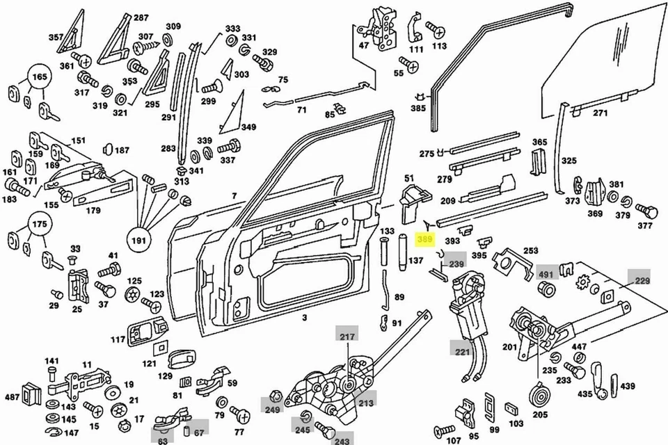Cepillos de ventana exterior e interior Mercedes, juego de 8, nuevo OEM W116 sedán Foto 3 de 3
