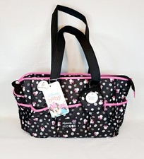 Disney Baby Minnie Mouse Diaper Bag 8 Pockets Black 4 Piece Accessory Set NEW