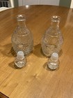 Set Of Two Vintage Clear Glass Decanter With Stopper 10” Tall — photo 2