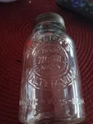 VINTAGE GLASS JAR - HORLICK'S  MALTED MILK  RACINE,WIS. 6 3/4 in. Original Lid