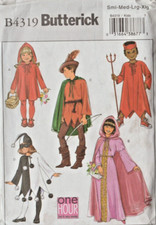 KID'S COSTUMES - Butterick 4319 (Sz 4-14) Capes, Tunic, Hats/Hood - Fast & Easy!