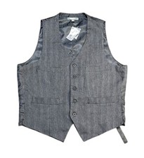 Heritage 1981 Grey Button Up Career Vest Polyester Men's Size XL NEW