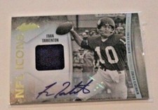 FRAN TARKENTON 07 ABSOLUTE NFL ICONS GAME USED JERSEY AUTO 44/45 SIGNED CARD