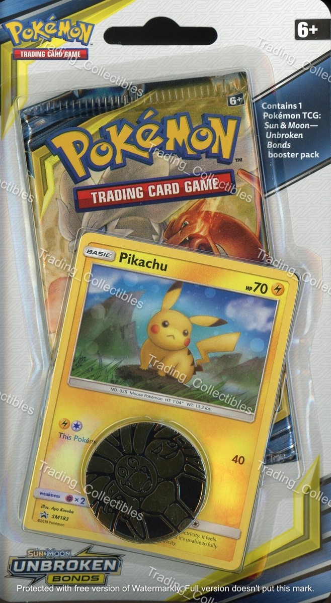 Unbroken Bonds Eevee or Pikachu Checklane Blister Booster Pack