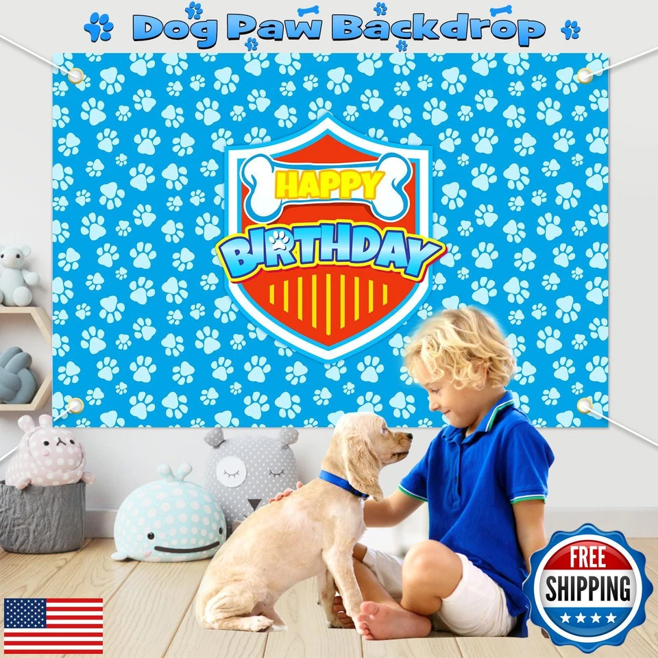 Winrayk 156Pcs Dog Paw Birthday Party Decorations Supplies for Boys Kids Teen - Image 4 of 4